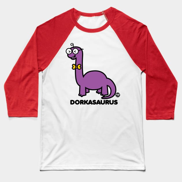 DORK DINO Baseball T-Shirt by toddgoldmanart